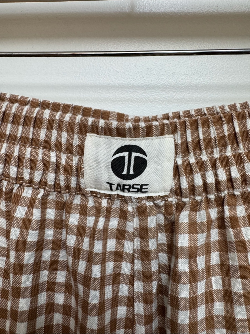 Tarse Gingham Check Wide Leg Crop Pants Women XL NWT Summer Picnic Beach Vacay - Picture 3 of 11